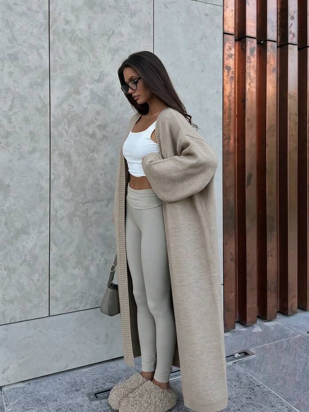 FOR BEAUTY Autumn/Winter Y2K Women's Solid Color V-Neck Knit Cardigan, Loose Fit